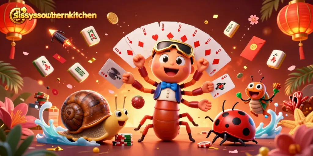 Sissyssouthernkitchen brings vibrant casino excitement with a millipede dealer and snail high-roller.