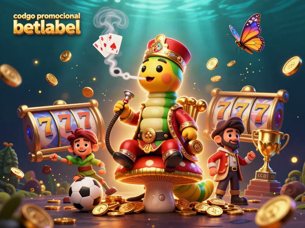 Engage with codigo promocional betlabel at an exciting casino scene featuring a whimsical character and game elements.